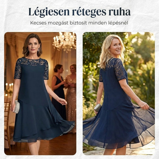 🥰 Keresel egy légies, nőies midi ruhát minden nyári programhoz? ⏰ UTOLSÓ NAPI PROMÓCIÓ - 40% KEDVEZMÉNY 💖 [S-3XL] 👗✨️ Női Réteges Háló A-vonalú Midi Ruha