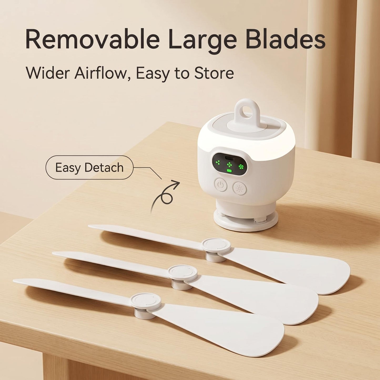 Újratölthető mennyezeti ventilátor LED-es világítással