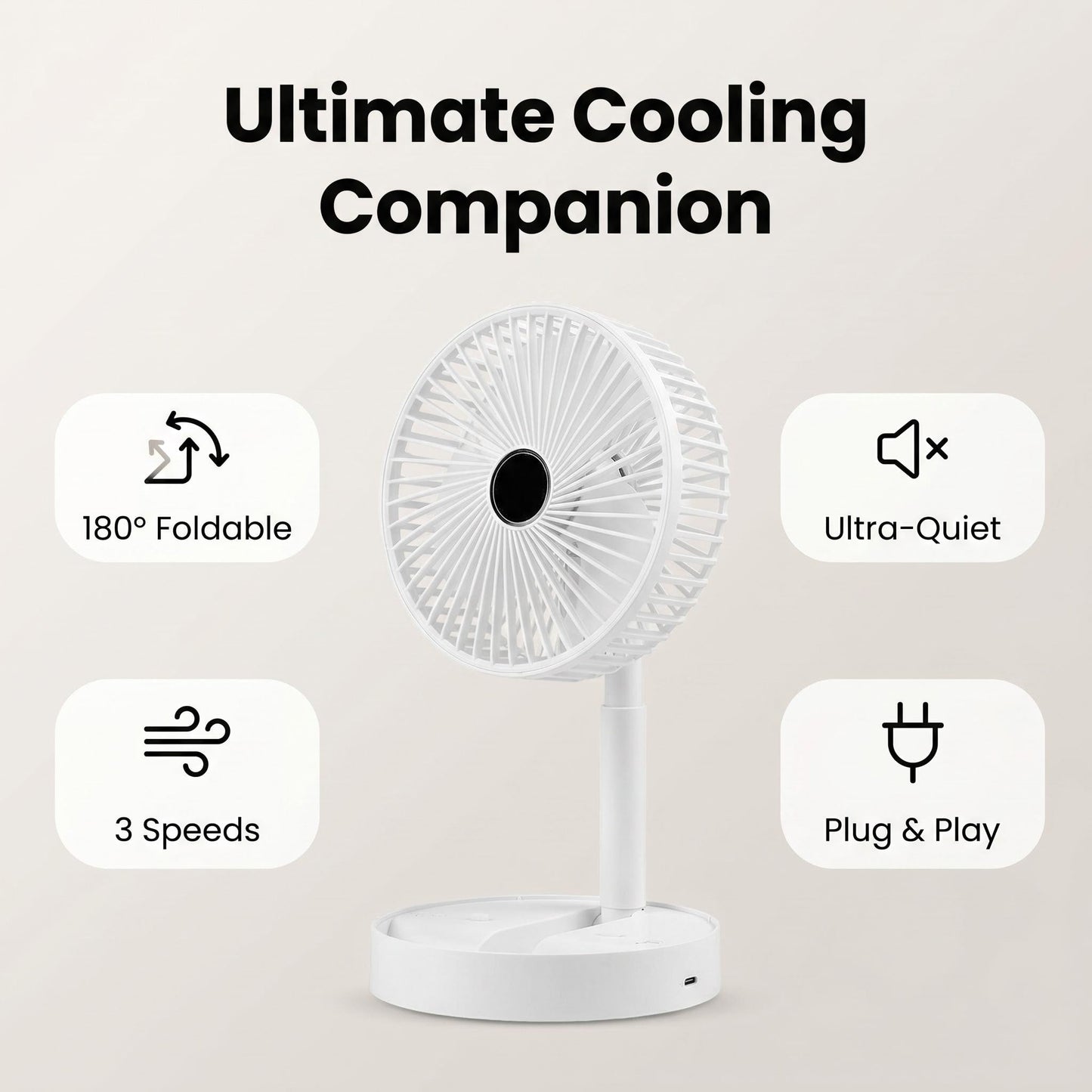 🌬️ Összecsukható, csatlakoztatható ventilátor 🍃