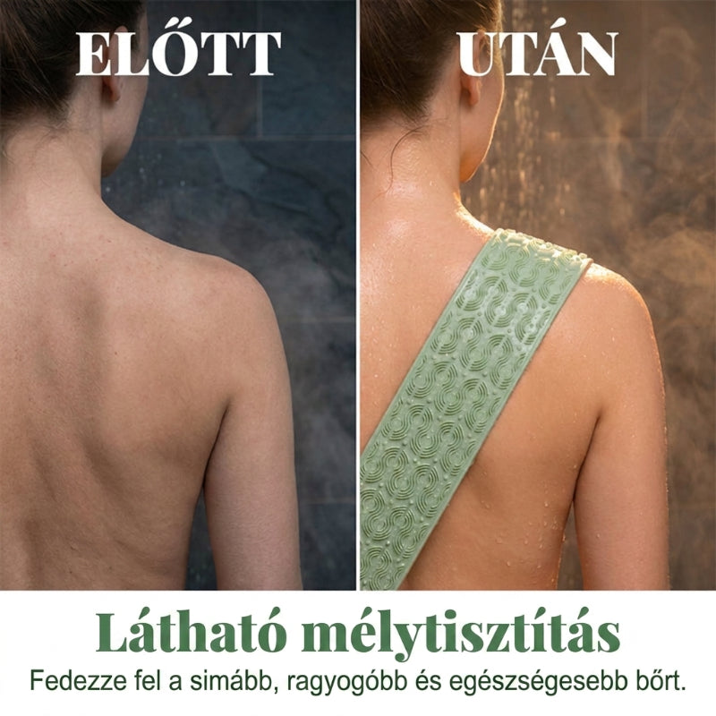 Kényelmes szilikon hátmosó kefe