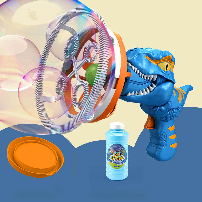 🎁✨ Elektromos láncos nagy buborékfújó gép – Folyamatos varázslat, lenyűgöző látvány 🌿🦖