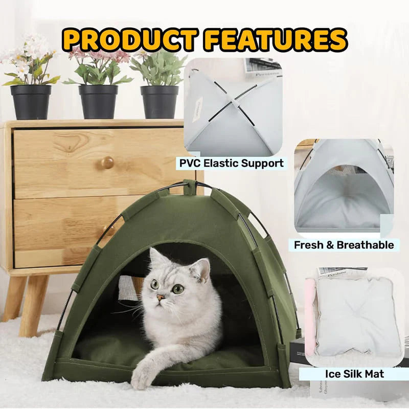 Kényelmes, hordozható macskasátor párnával