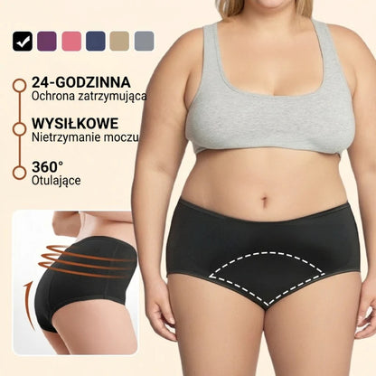 3-Piece Set 🔥🍃 High-waisted sanitary panties with leak protection front and back, effectively preventing side leakage