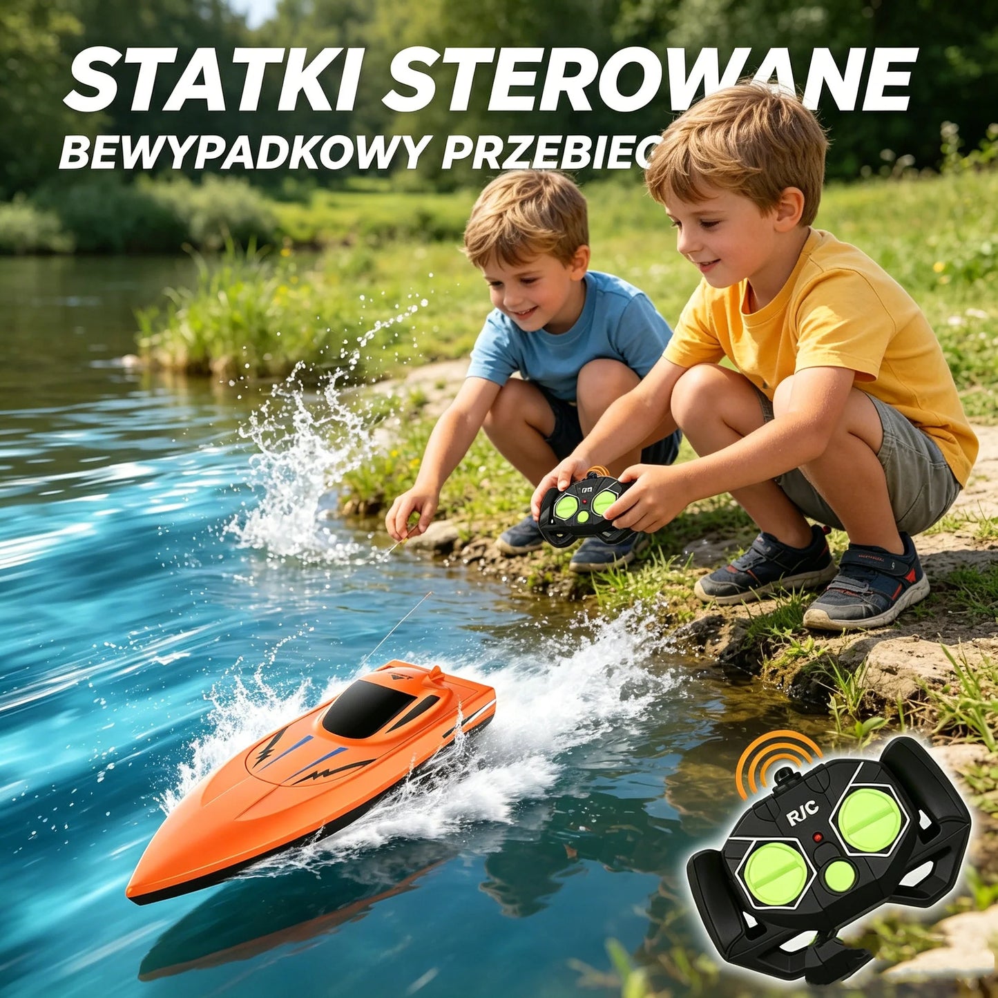 ✨ Kétmotoros, távirányítású gyorscsónak,🚤 remek ajándék gyerekeknek