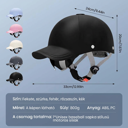 🏍️ Szeretnél stílusosan motorozni anélkül, hogy nagy sisak elrontaná a szetted? 🔥 Unisex Baseboll Sapka Stílusú Motorkerékpár Sisak 🏍️🧢
