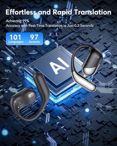 3 az 1-ben Bluetooth-os fordító fejhallgató utazáshoz/zenehallgatáshoz/telefonáláshoz, angol–spanyol fordító fejhallgató