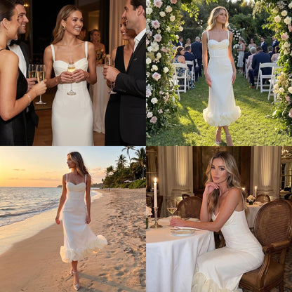 🥰 Keresel egy lenyűgöző nőies ruhát különleges alkalmakra? 👗 Vállpánt nélküli, fodros, sellőfazonú ruha