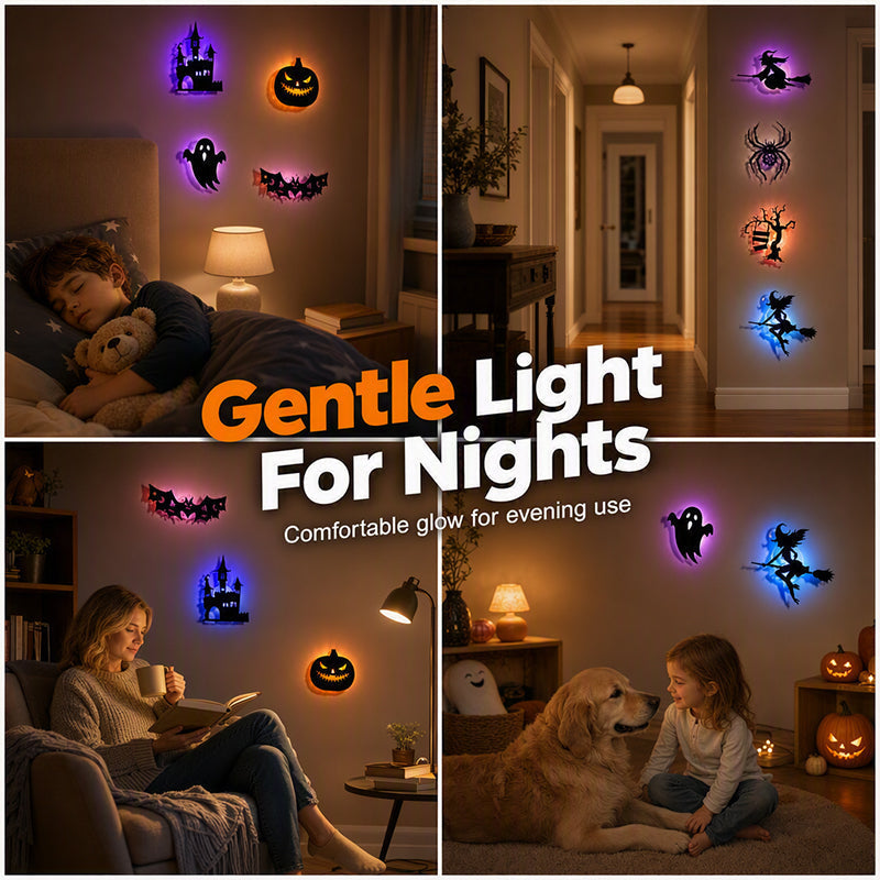 Halloweenské nálepky na stenu, ktoré svietia v tme