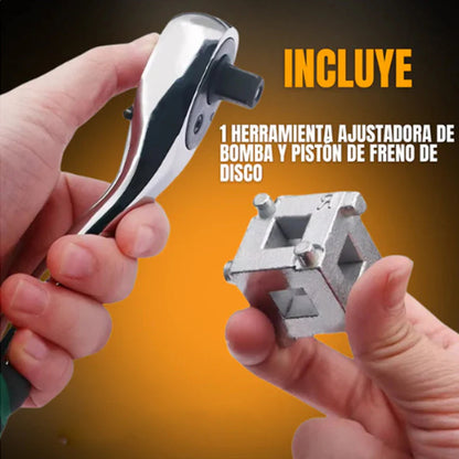 🔧 Féknyereg-dugattyú összenyomó szerszám – Univerzális, 360°-os ratchet funkció – Utánvét 🚗✨