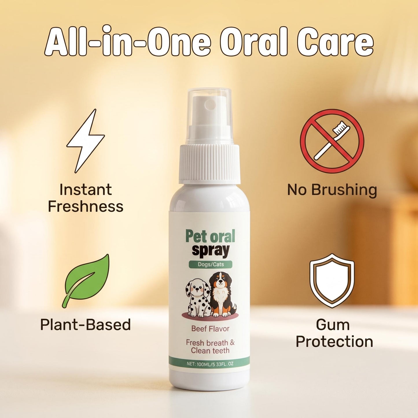 🔥1+1 akció🔥✨Aggódsz kedvenced fogkőjéért és büdös szájáért? 🐾🦷 Kíméletes szájápoló spray háziállatok számára
