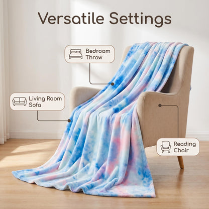 ☁️ Cozy up with this lovely blanket! Ultra-Soft Tie-Dye Plush Throw Blanket