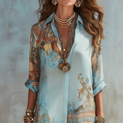 🥰 Elegáns, nőies hosszú ruhát keresel különleges alkalmakra? 👗 Elegáns, retro mintás női maxi ruha