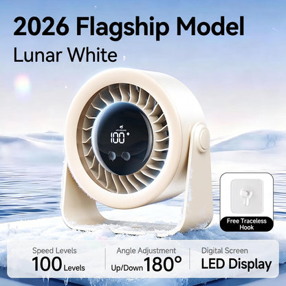 🥵 Otthon és munkahelyen is fullasztó a hőség? 2026 asztali ventilátor – USB-ről tölthető, LED-kijelzővel