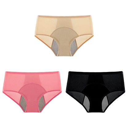 3-Piece Set 🔥🍃 High-waisted sanitary panties with leak protection front and back, effectively preventing side leakage