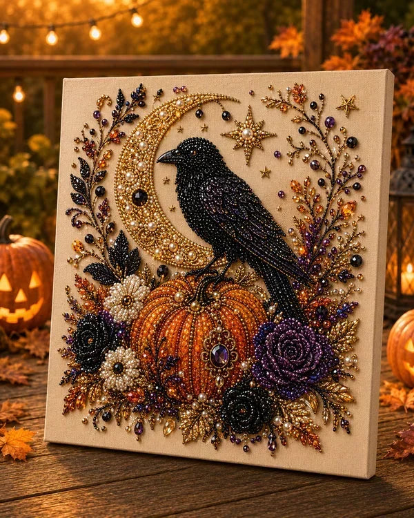 🎃 Halloween gyöngyös kézműves készlet – Nincs szükség festési ismeretekre, csak illeszd össze és helyezd el a gyöngyöket.