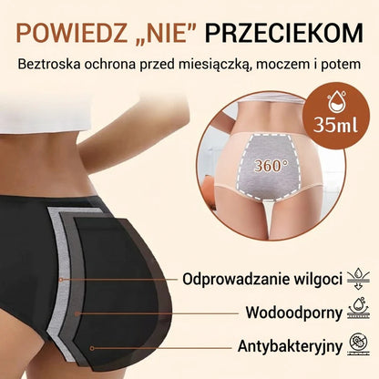 3-Piece Set 🔥🍃 High-waisted sanitary panties with leak protection front and back, effectively preventing side leakage