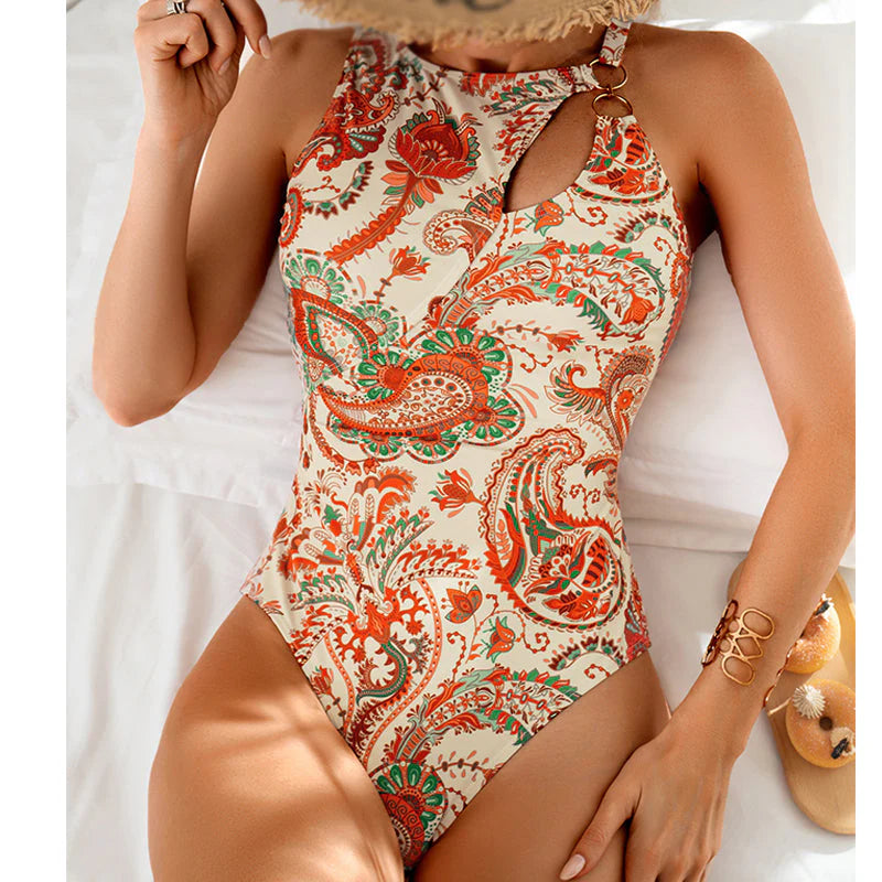 🩱 Klasszikus retro stílust kedvelsz a strandon? ⛱️ Női fürdőruha retro mintával és vállpántokkal