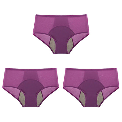3-Piece Set 🔥🍃 High-waisted sanitary panties with leak protection front and back, effectively preventing side leakage