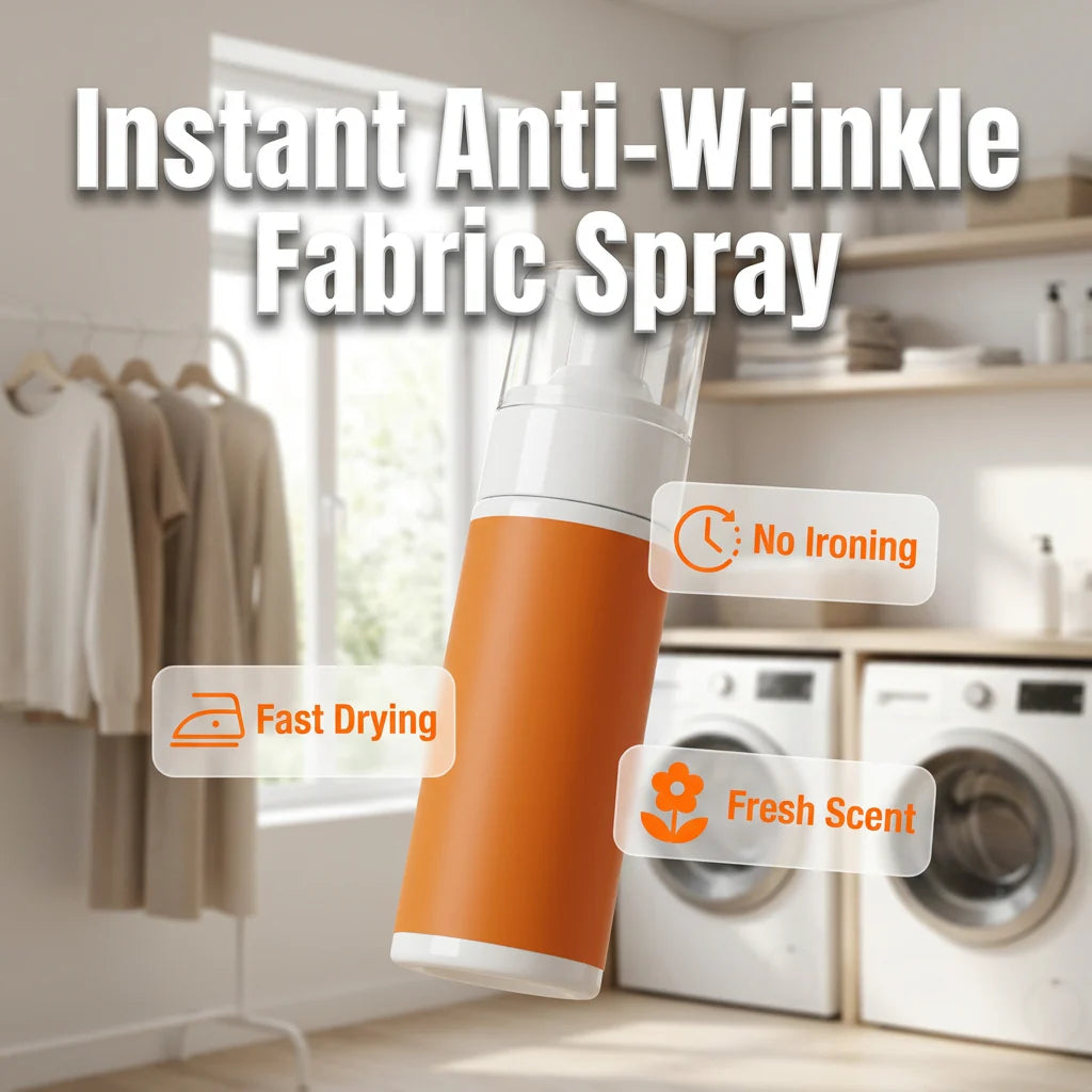 👕 Többé nem kell órákat vasalnod a gyűrött ruháidon! 🔥 Azonnali hatású ránctalanító spray ruhákhoz