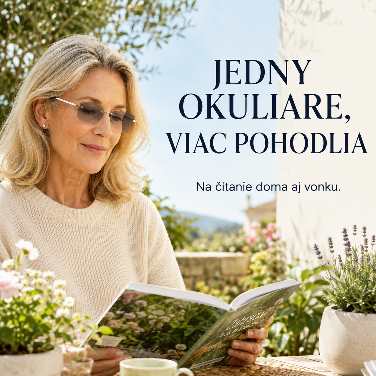 Okuliare na čítanie Gypsophila Smart Zoom s meniacou sa farbou