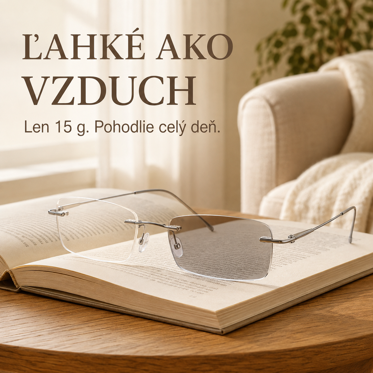 Okuliare na čítanie Gypsophila Smart Zoom s meniacou sa farbou
