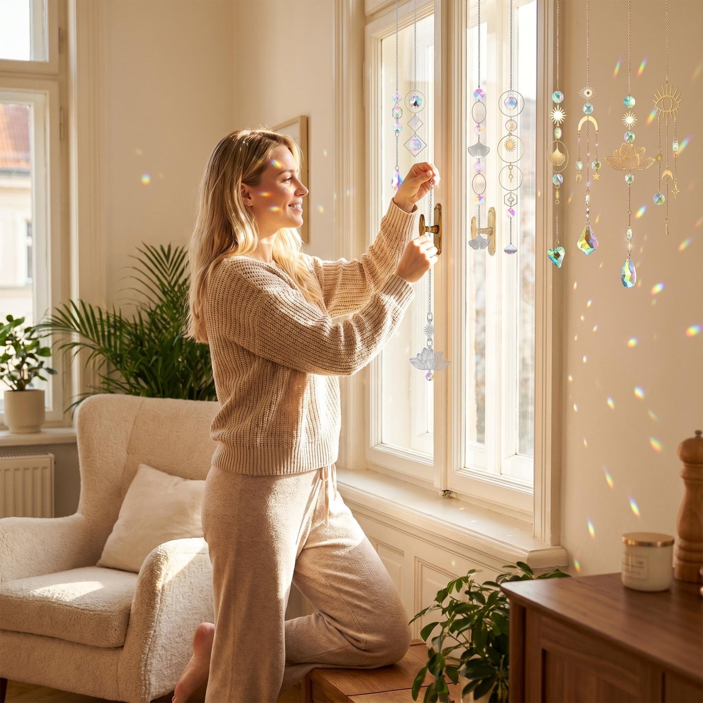 ✨ Unalmas ablakod új életre kel ezzel a látványos dísszel! Dekoratív napfényfogó függesztő szett