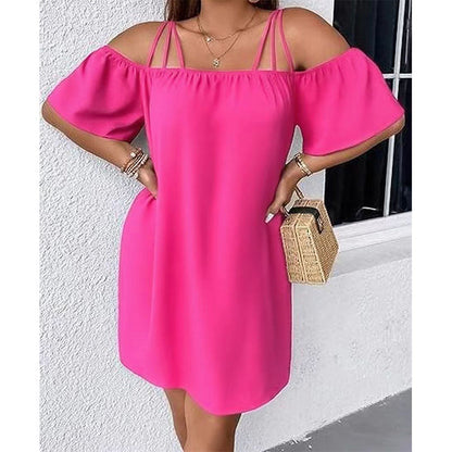 🥰 Egyszerű de stílusos rövid ruhát keresel mindenféle alkalomhoz? 👗 Elegáns, egyszínű miniruha hölgyeknek