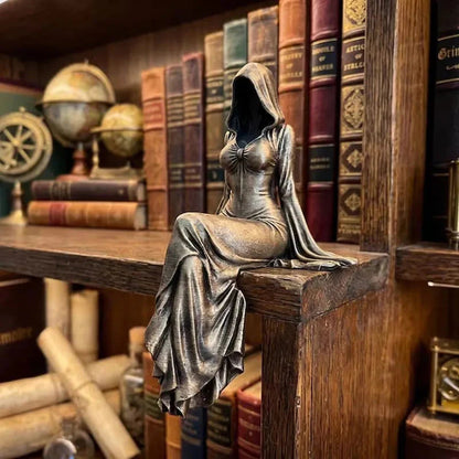 🖤 Hozd el a sötét eleganciát otthonodba – A Halál Istennőjének részletgazdag gótikus szobra ✨