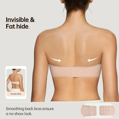 💞Női vállpánt nélküli melltartók, push-up bandeau melltartók, csúszásmentes, merevítő nélküli, párnázott melltartók, varratmentes, kényelmes csőmelltartók