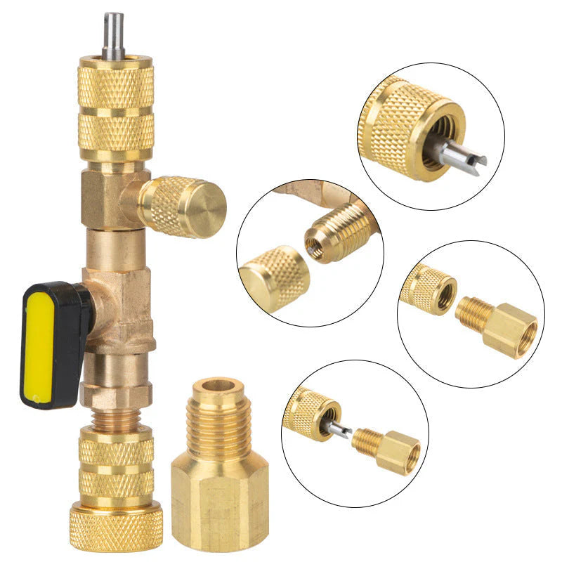 ❄️ AC szelepbetét-kicserélő szerszám – SAE 1/4" és 5/16", 10 db cserebetét