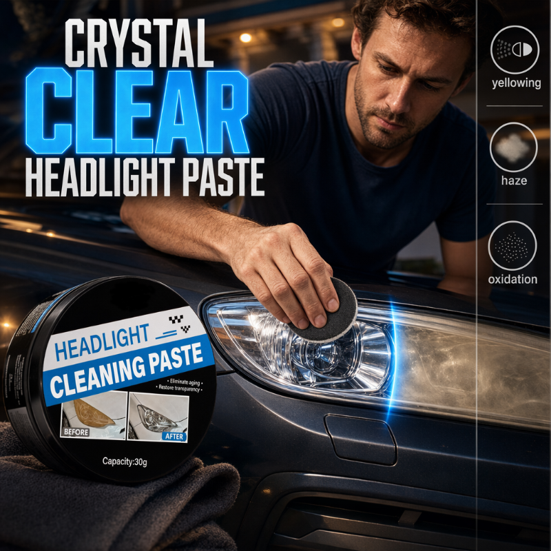 🚗 Kristálytiszta fényszóró felújító paszta – ✨ Ragyogó tisztaság és biztonságos, éjszakai vezetés 🛡️🔦