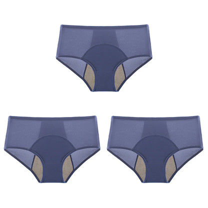 3-Piece Set 🔥🍃 High-waisted sanitary panties with leak protection front and back, effectively preventing side leakage