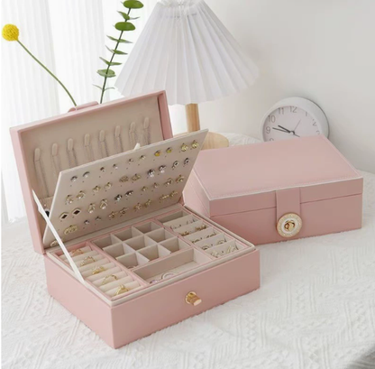 💍 Elveszted folyton a fülbevalóidat és nyakláncaidat a lakásban? Európai stílusú, minimalista, kétszintes ékszeres doboz