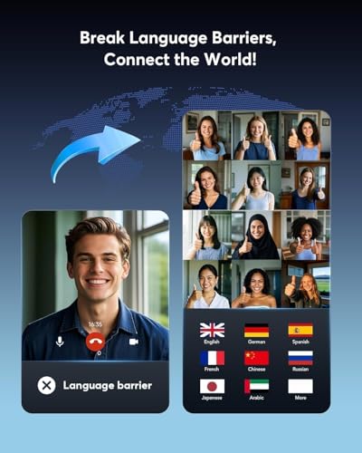 3 az 1-ben Bluetooth-os fordító fejhallgató utazáshoz/zenehallgatáshoz/telefonáláshoz, angol–spanyol fordító fejhallgató