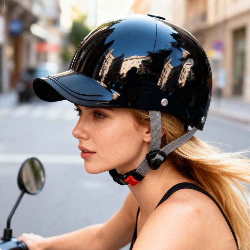 🏍️ Szeretnél stílusosan motorozni anélkül, hogy nagy sisak elrontaná a szetted? 🔥 Unisex Baseboll Sapka Stílusú Motorkerékpár Sisak 🏍️🧢