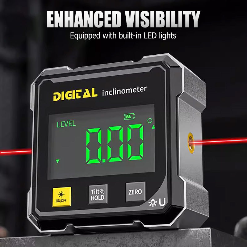 📐4 stranný magnetický digitálny uhlomer s laserom