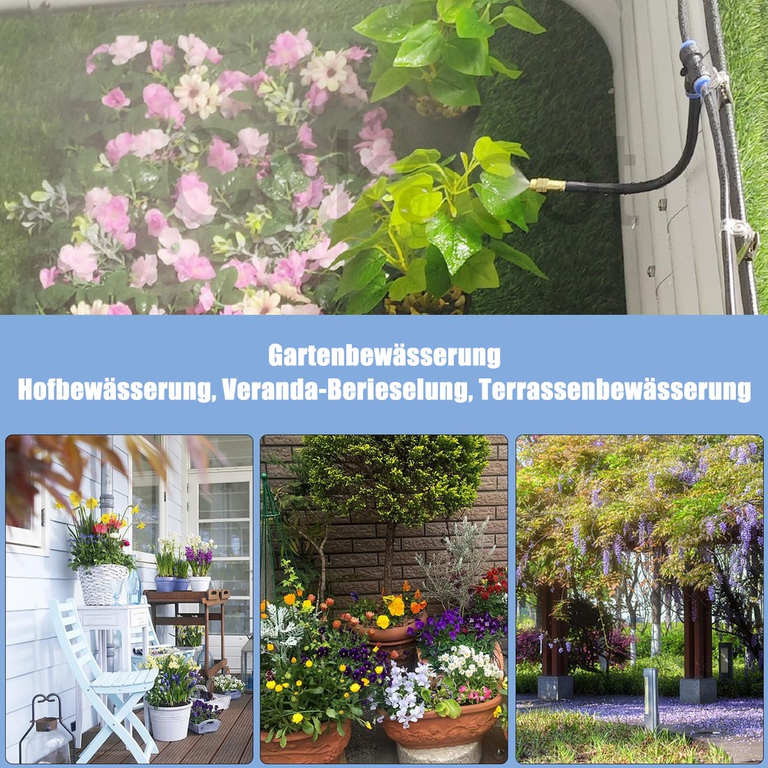 🌼💧360° ívelt kerti automata öntözőrendszerKönnyen telepíthető, praktikus öntözési megoldás kerted számára!