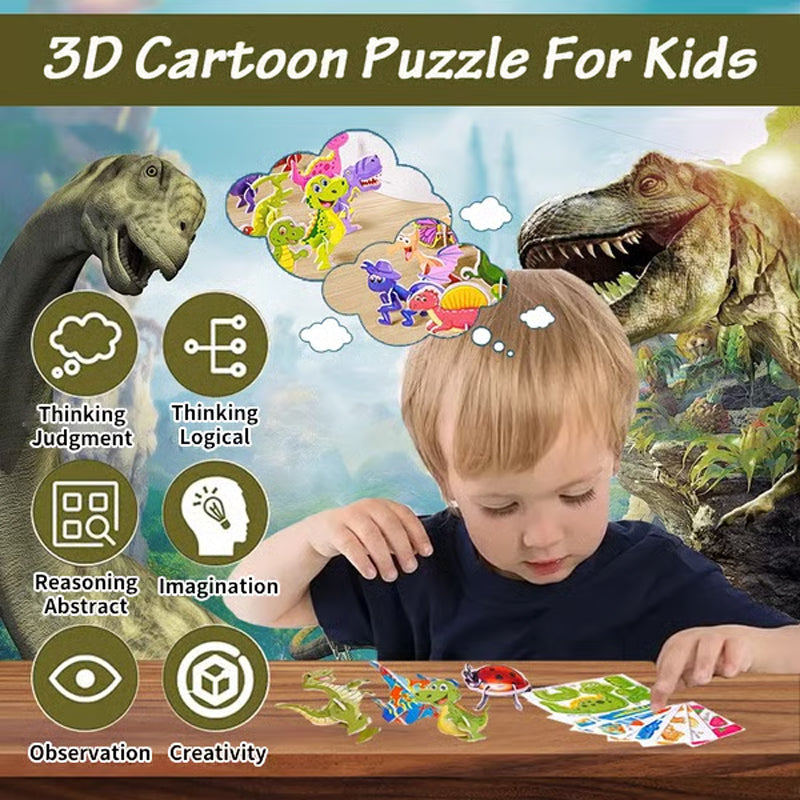 🎠Vidám időtöltés kicsiknek! DIY 3D-s rajzfilm puzzle (25 darabos készlet)(🔥 1-et fizet, 2-t kap!)