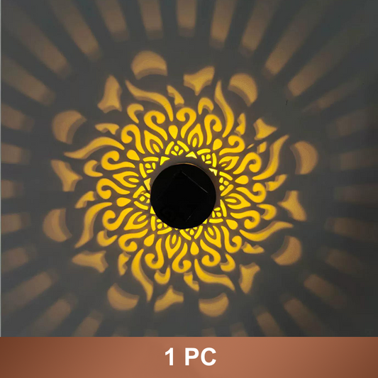 ☀️ Napenergia mandala lámpa kerthez és teraszhoz – 2 az 1-ben: állólámpa és fali lámpa✨🏡