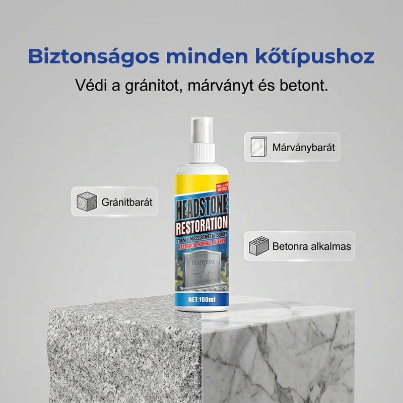 🪨 Ne küszködj többé a köves felületek makacs szennyeződéseivel! 🏛️ Sírtisztító spray – gyors hatású | Gránithoz, márványhoz, kék kőhöz, természetes kőhöz – utánvéttel 🌿