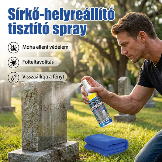 🪨 Ne küszködj többé a köves felületek makacs szennyeződéseivel! 🏛️ Sírtisztító spray – gyors hatású | Gránithoz, márványhoz, kék kőhöz, természetes kőhöz – utánvéttel 🌿