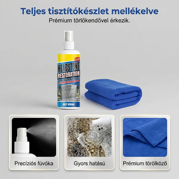 🪨 Ne küszködj többé a köves felületek makacs szennyeződéseivel! 🏛️ Sírtisztító spray – gyors hatású | Gránithoz, márványhoz, kék kőhöz, természetes kőhöz – utánvéttel 🌿