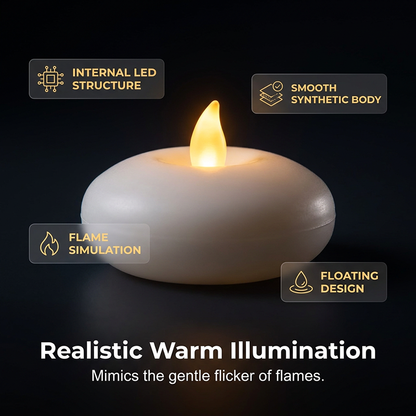 Unod a veszélyes igazi gyertyák használatát otthon?🕯️ 🔥💡 Láng nélküli, lebegő LED gyertyák (1 készlet/12 db) 🙏✨