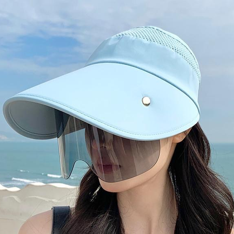 ☀️Védd bőrödet a káros napsugárzástól! 🧢🌞 Széles karimájú napellenzős sapka arcvédővel 💨