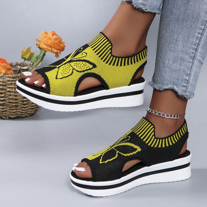 🥵 Kényelmes strandcipőt keresel a nyári kirándulásokhoz? 🦋👡 Női szabadidős, nyitott orrú, vastag talpú strandpapucs 🏖️