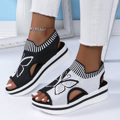 🥵 Kényelmes strandcipőt keresel a nyári kirándulásokhoz? 🦋👡 Női szabadidős, nyitott orrú, vastag talpú strandpapucs 🏖️