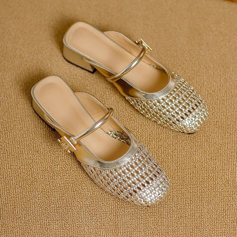 👡 Női, áttört szövésű Mary Jane papucs – alacsony, tömör sarok, felcsúszós, lélegző – utánvéttel ✨