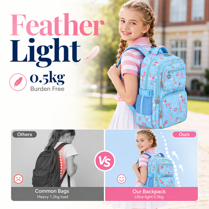 🎒✨Aranyos, sok zsebű iskolatáska kislányoknak🦄